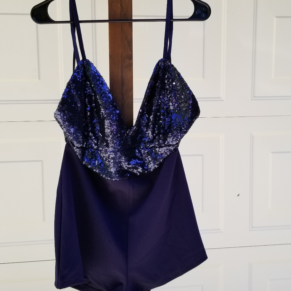 Navy blue Sequin romper